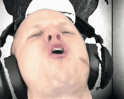 Man With Headphones Open Mouth GIF
