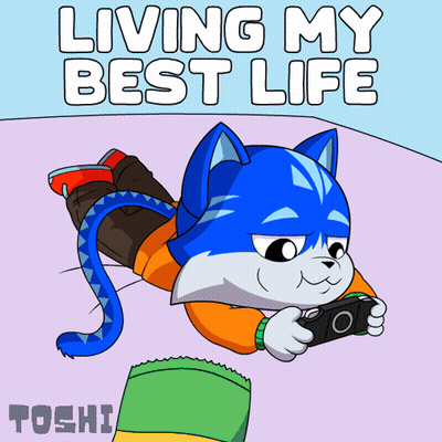 Man With Headphones Playing Video Game Next To Wahala Rocket GIF