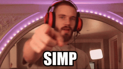 Man With Headphones Pointing Saying Simp GIF
