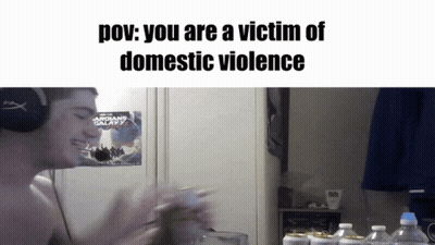 Man With Headphones POV You Are A Victim Of Domestic Violence GIF