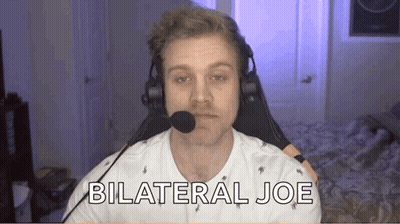 Man With Headphones Saying Bilateral Joe