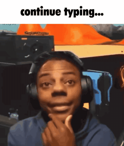 Man With Headphones Saying Continue Typing GIF