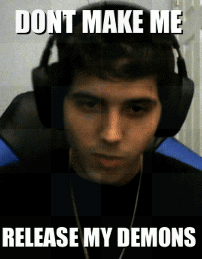 Man With Headphones Saying Don't Make Me Release My Demons