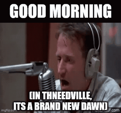 Man With Headphones Saying Good Morning In Thneedville GIF