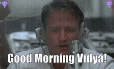 Man With Headphones Saying Good Morning GIF