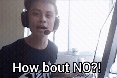 Man With Headphones Saying How Bout No GIF