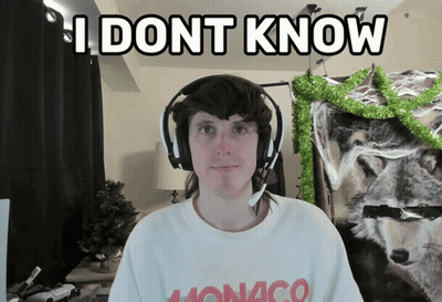 Man With Headphones Saying I Dont Know In Front Of Wolf GIF