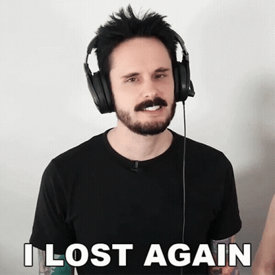 Man With Headphones Saying I Lost Again GIF