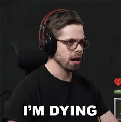 Man With Headphones Saying I'm Dying GIF