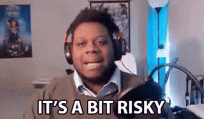 Man With Headphones Saying It's A Bit Risky GIF