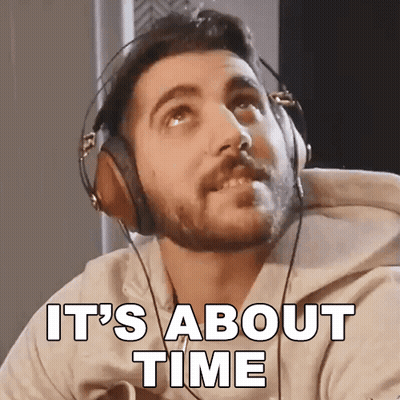 Man With Headphones Saying It's About Time GIF