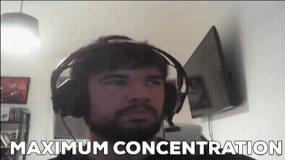 Man With Headphones Saying Maximum Concentration GIF