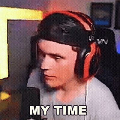 Man With Headphones Saying My Time At Mic GIF