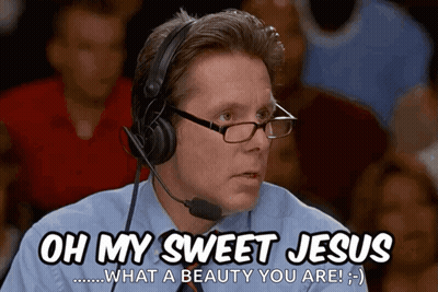 Man With Headphones Saying Oh My Sweet Jesus GIF
