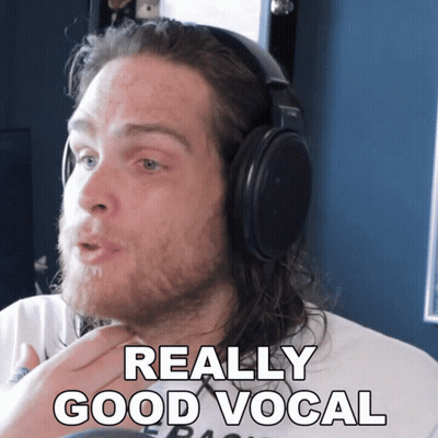 Man With Headphones Saying Really Good Vocal GIF