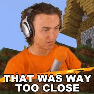 Man With Headphones Saying That Way Too Close GIF
