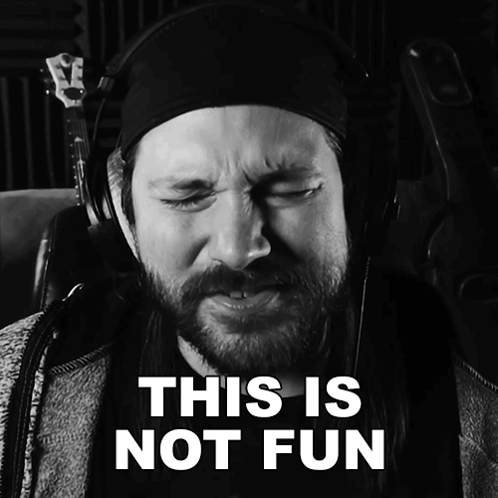 Man With Headphones Saying This Is Not Fun GIF