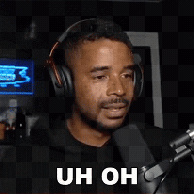 Man With Headphones Saying Uh Oh GIF