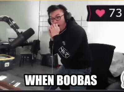 Man With Headphones Saying When Boobs GIF