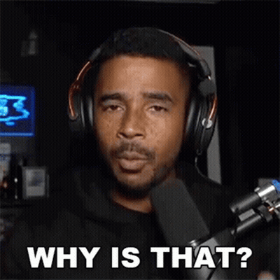 Man With Headphones Saying Why Is That GIF