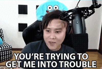 Man With Headphones Saying You're Trying To Get Me Into Trouble GIF