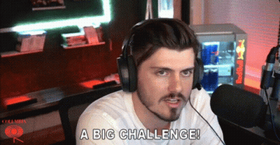 Man With Headphones Says A Big Challenge Into Microphone GIF