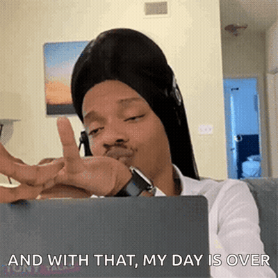 Man With Headphones Says And With That My Day Is Over GIF
