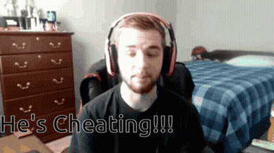 Man With Headphones Says He's Cheating GIF