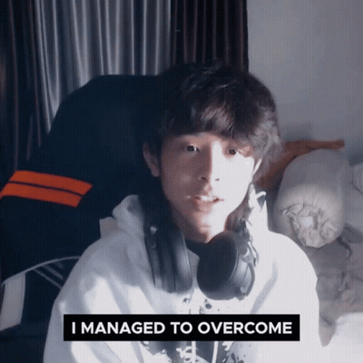 Man With Headphones Says I Managed To Overcome GIF