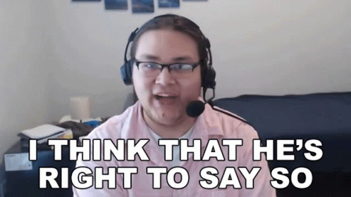 Man With Headphones Says I Think He's Right To Say So GIF
