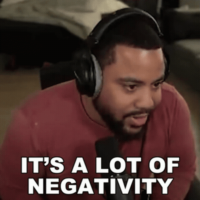 Man With Headphones Says It's A Lot Of Negativity GIF