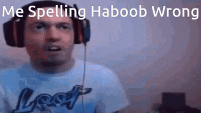 Man With Headphones Says Me Spelling Haboob Wrong GIF