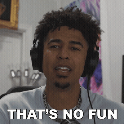 Man With Headphones Says That's No Fun GIF