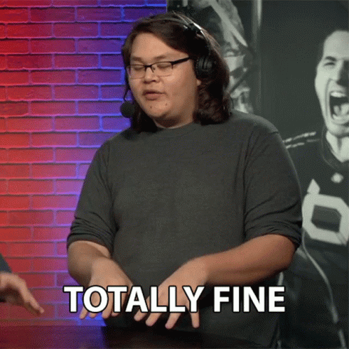 Man With Headphones Says Totally Fine GIF