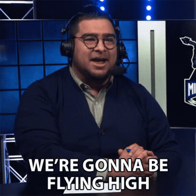Man With Headphones Says We're Gonna Be Flying High GIF