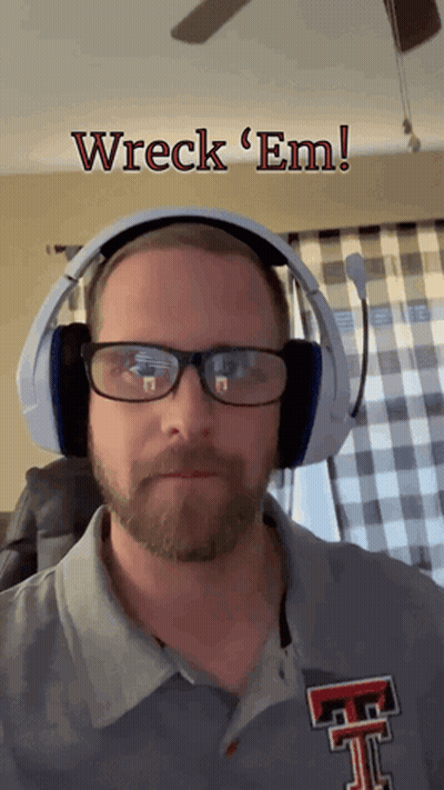 Man With Headphones Says Wreck Em GIF