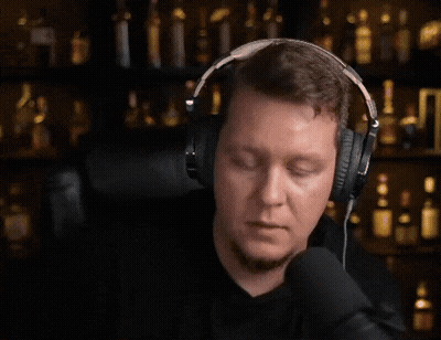 Man With Headphones Serious Look GIF