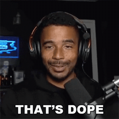 Man With Headphones Smiling Says That's Dope