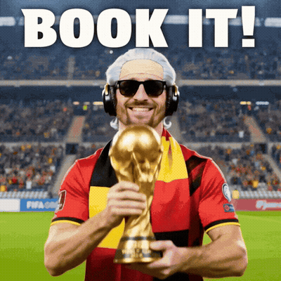 Man With Headphones Sunglasses Holding Trophy Book It GIF
