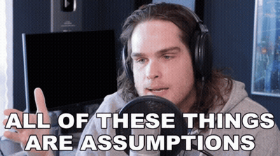 Man With Headphones Talking Into Microphone All Of These Things Are Assumptions GIF