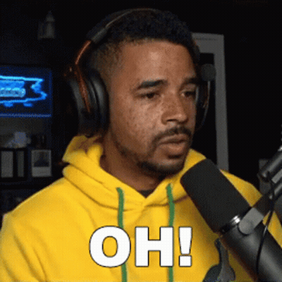 Man With Headphones Talking Into Microphone Saying Oh GIF