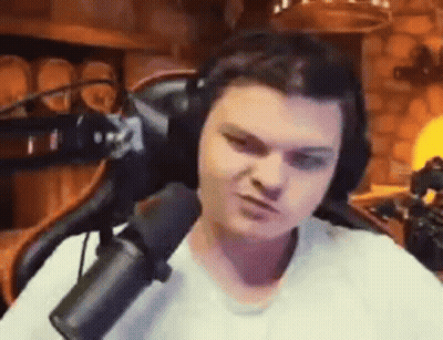 Man With Headphones Talking Into Microphone GIF