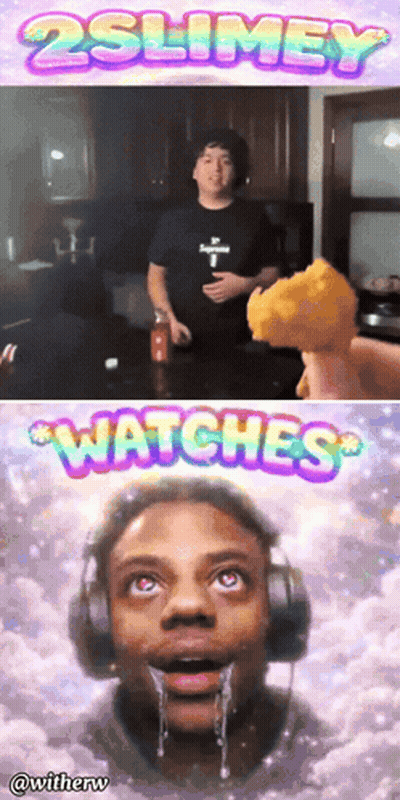 Man With Headphones Watches 2Slimey GIF