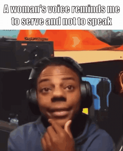 Man With Headphones Woman Voice Reminds Me To Serve And Not To Speak GIF