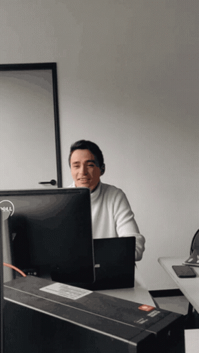Man With Headset At Dell Computer GIF