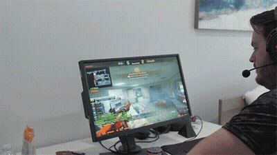 Man With Headset Playing Video Game Score 2 To 6 GIF