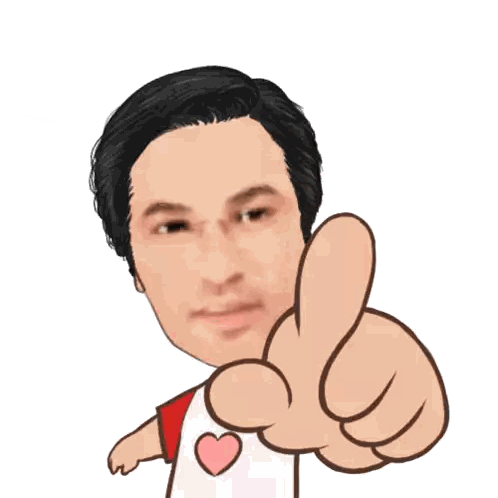 Man With Heart Shirt Pointing At Camera Sticker