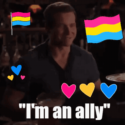 Man With Hearts I'm An Ally GIF