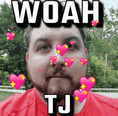 Man With Hearts On Face Saying Woah Tj GIF