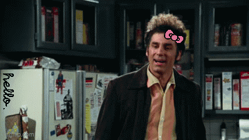 Man With Hello Kitty Bow GIF